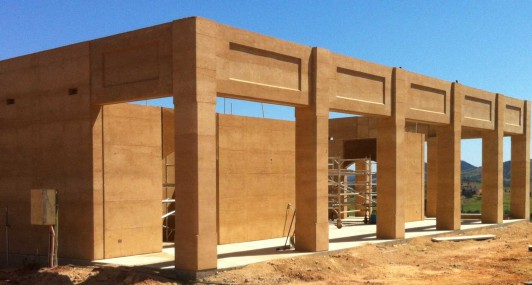 Rammed earth columns, Gympie